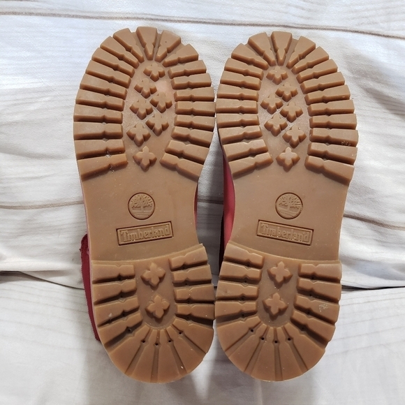 Timberland Red Leather Heritage Icon Roll Top Work Boots Youth Size 5.5 Womens 7 - Picture 9 of 11